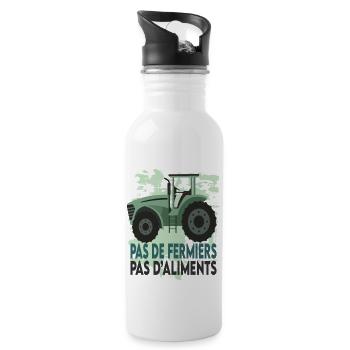 Pas de fermiers Pas d'aliments - Gourde avec paille intégrée - blanc - Droite