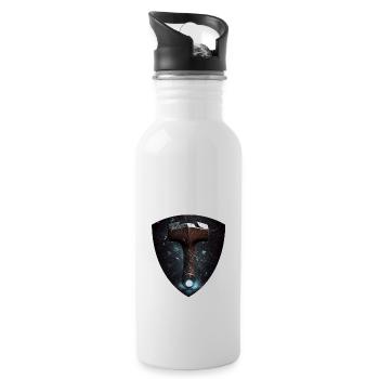 Papa Vathor Va Thor Vatertag Vatertagsgeschenk - Trinkflasche mit integriertem Trinkhalm - Weiß - Rechts