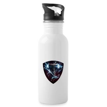 Papa Vathor Va Thor Vatertag Vatertagsgeschenk - Trinkflasche mit integriertem Trinkhalm - Weiß - Rechts