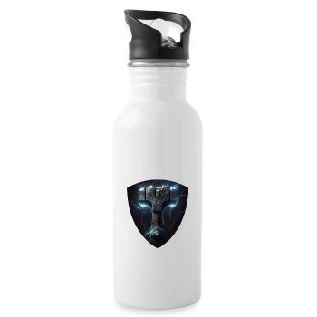 Papa Vathor Va Thor Vatertag Vatertagsgeschenk - Trinkflasche mit integriertem Trinkhalm - Weiß - Rechts