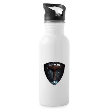 Papa Vathor Va Thor Vatertag Vatertagsgeschenk - Trinkflasche mit integriertem Trinkhalm - Weiß - Rechts