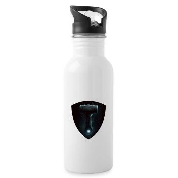 Papa Vathor Va Thor Vatertag Vatertagsgeschenk - Trinkflasche mit integriertem Trinkhalm - Weiß - Rechts