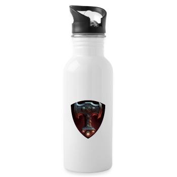 Papa Vathor Va Thor Vatertag Vatertagsgeschenk - Trinkflasche mit integriertem Trinkhalm - Weiß - Rechts