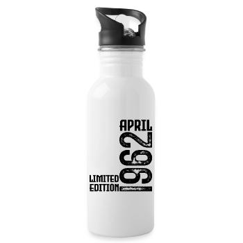 Gift April 1962. Birthday April 1962. April. - Water bottle with straw - white - Right