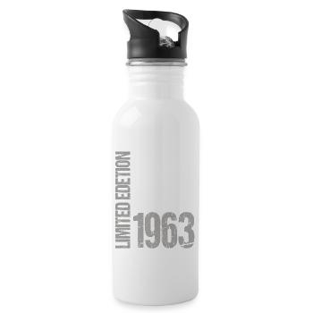 60. Geburtstag Damen Herren 60 Jahre 1963 Lustig - Trinkflasche mit integriertem Trinkhalm - Weiß - Rechts