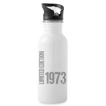 50. Geburtstag Damen Herren 50 Jahre 1973 Lustig - Trinkflasche mit integriertem Trinkhalm - Weiß - Rechts