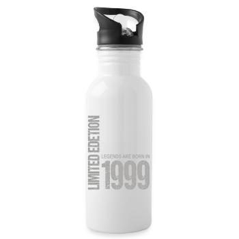 24. Geburtstag Damen Herren 24 Jahre 1999 Lustig - Trinkflasche mit integriertem Trinkhalm - Weiß - Rechts