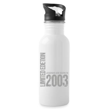 20. Geburtstag Junge Mädchen 20 Jahre 2003 Lustig - Trinkflasche mit integriertem Trinkhalm - Weiß - Rechts