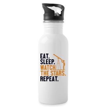 Eat Sleep Watch The Stars Repeat Cosmologist - Water bottle with straw - white - Right