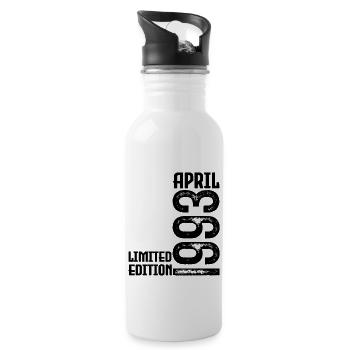 Gift April 1993. Birthday April 1993. April. - Water bottle with straw - white - Right
