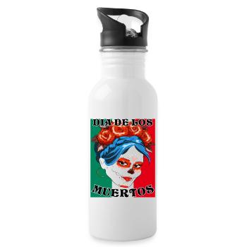 DIA DE LOS MUERTOS - Trinkflasche mit integriertem Trinkhalm - Weiß - Rechts