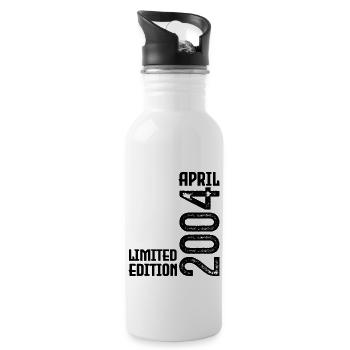 Gift April 2004. Birthday April 2004. April. - Water bottle with straw - white - Right