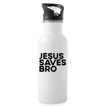 Jesus rettet die christliche Evangelisation Kirche - Trinkflasche mit integriertem Trinkhalm - Weiß - Rechts