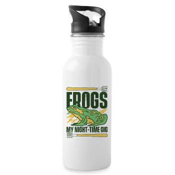 Frogs My Night Time Gig Tadpole Tree Frog - Water bottle with straw - white - Right