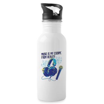 Singer Band Singing Hobby Singer Singing Musicians - Water bottle with straw - white - Right