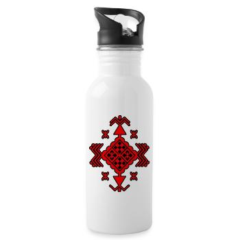 AMAZIGH SYMBOL BERBER Z IMAZIGHEN KABYL JUWEL - Trinkflasche mit integriertem Trinkhalm - Weiß - Rechts