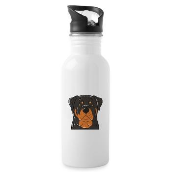 Ne plaisante pas avec mon rottweiler - Gourde avec paille intégrée - blanc - Droite