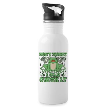 Don't Worry I Can Catch It Laubfrosch Kröte - Trinkflasche mit integriertem Trinkhalm - Weiß - Rechts