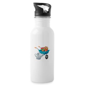 Introvertiert, aber diskussionsfreudig Pflanzen - Trinkflasche mit integriertem Trinkhalm - Weiß - Rechts