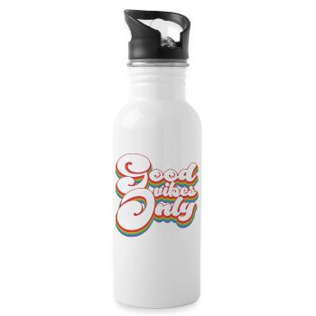Pride Month LGBTQ - Nur gute Stimmung - Trinkflasche mit integriertem Trinkhalm - Weiß - Rechts