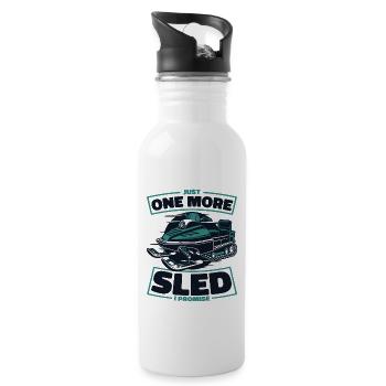 Just One More Sled I Promise Snowmobile Fahrer - Trinkflasche mit integriertem Trinkhalm - Weiß - Rechts
