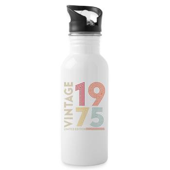 1975 - Trinkflasche mit integriertem Trinkhalm - Weiß - Rechts
