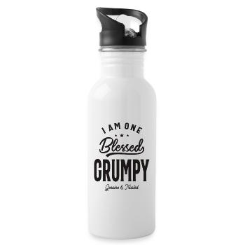 B Grumpy Dad/Grandpa - Water bottle with straw - white - Right