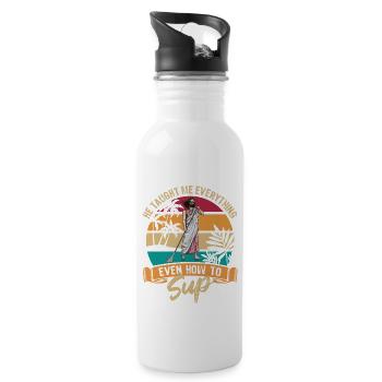 He taught me everything - Jesus - SUP - Paddle - Water bottle with straw - white - Right