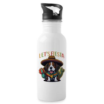 Cinco de Mayo Fiesta Beagle Mexikanischer Beagle - Trinkflasche mit integriertem Trinkhalm - Weiß - Rechts