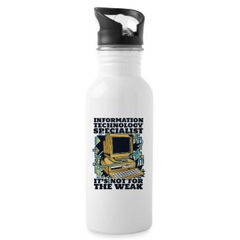 It's Not For The Weak Informatiker Admin - Trinkflasche mit integriertem Trinkhalm - Weiß - Rechts