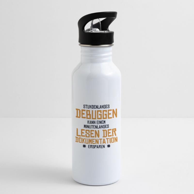 Stundenlanges Debuggen Softwareingenieur Coder Trinkflasche mit integriertem Trinkhalm