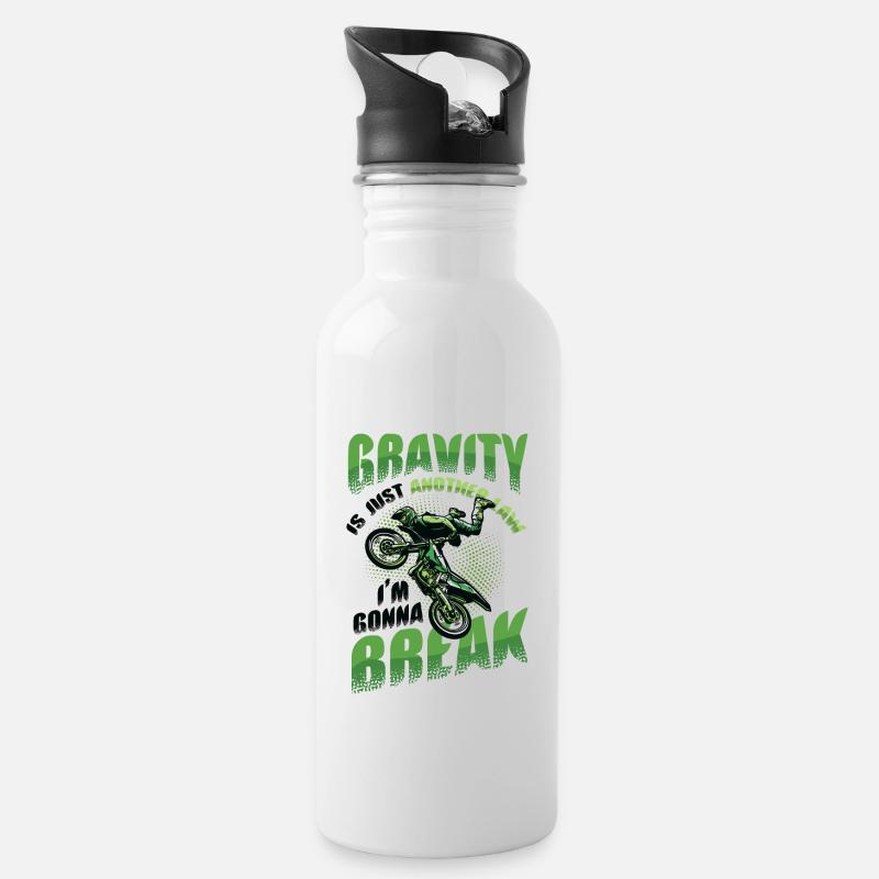 La gravité, une autre loi - Gourde avec paille intégrée - blanc