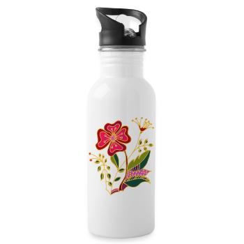 Fleur - Gourde avec paille intégrée - blanc - Droite