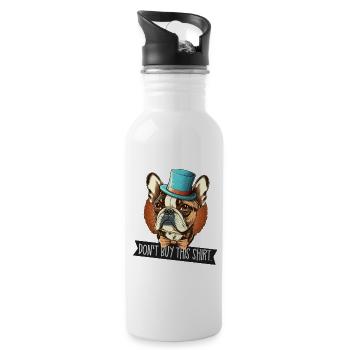 French Bulldog don't buy this shirt - Water bottle with straw - white - Right