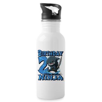 Shark Ninja I’m 2 - Action Anniversaire sous-marin - Gourde avec paille intégrée - blanc - Droite