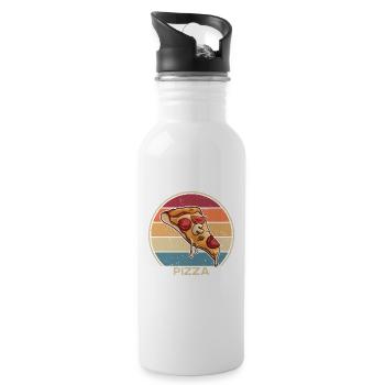 Retro Pizza Tray Pizza Oven Pizza Pizza Lovers - Water bottle with straw - white - Right