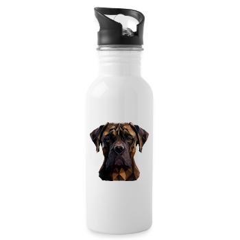 Great Dane Great Dane Dog Dogs Great Dane - Water bottle with straw - white - Right