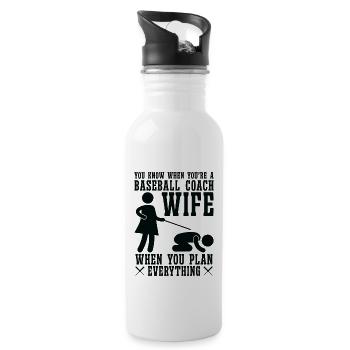 Baseball Coach Wife Professional Mom Instructor - Water bottle with straw - white - Right