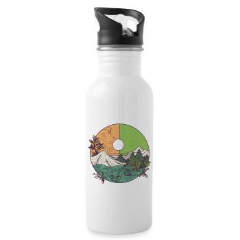 wonderful nature - Water bottle with straw - white - Right