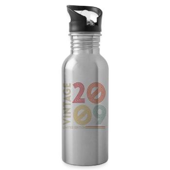 VINTAGE 2009 - Water bottle with straw - silver - Right