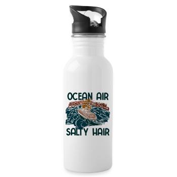 Segelboot Kapitän Spruch Zum Segeln - Trinkflasche mit integriertem Trinkhalm - Weiß - Rechts
