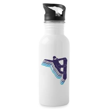 Snowboard Spruch für Snowboarder - Trinkflasche mit integriertem Trinkhalm - Weiß - Rechts