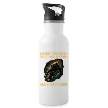 Tauchen Taucher Taucherin - Trinkflasche mit integriertem Trinkhalm - Weiß - Rechts