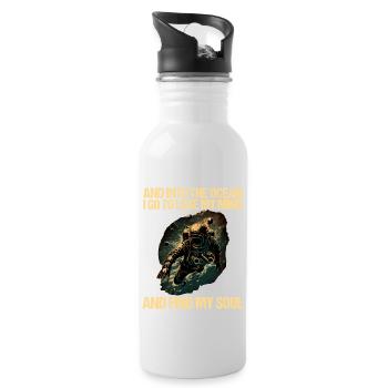 Diving Diver Diver - Water bottle with straw - white - Right