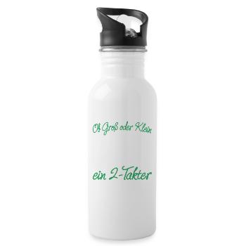 Moped Liebhaber 2 Takt Motor Mofa Bastler Geschenk - Trinkflasche mit integriertem Trinkhalm - Weiß - Rechts