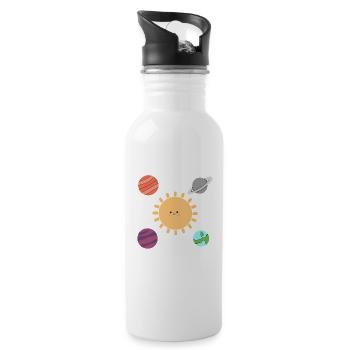Sonne Sonnensystem Erde Jupiter Saturn Mars Venus - Trinkflasche mit integriertem Trinkhalm - Weiß - Rechts
