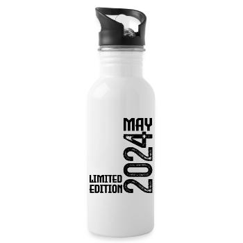 Gift May 2024. Anniversary May 2024. May 2024. - Water bottle with straw - white - Right