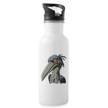 Schuhschnabel - Trinkflasche mit integriertem Trinkhalm - Weiß - Rechts