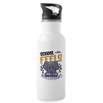 School Feels Irrelephant, Anti School - Water bottle with straw - white - Right