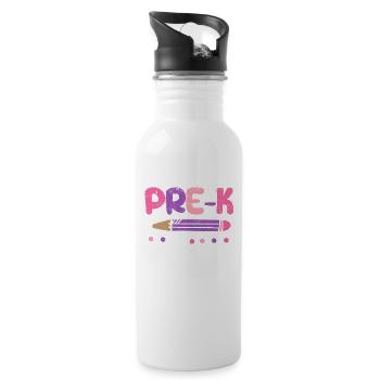 Pre-K Diva Funny Preschool Teacher Student Back - Water bottle with straw - white - Right